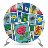 Lofaris Mexico Loteria Cards Themed Party Circle Backdrop